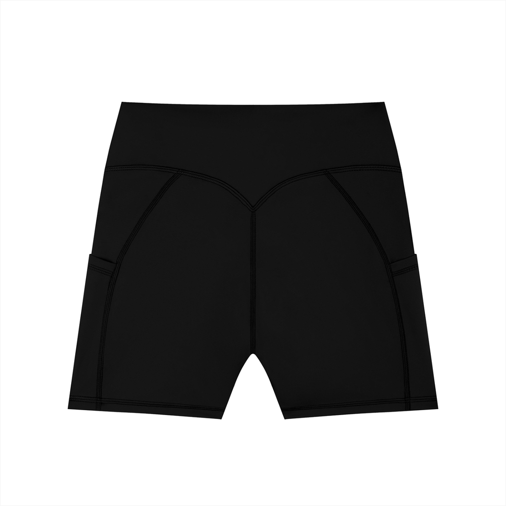 Pantalones cortos de motorista con bolsillos de cintura alta para mujer