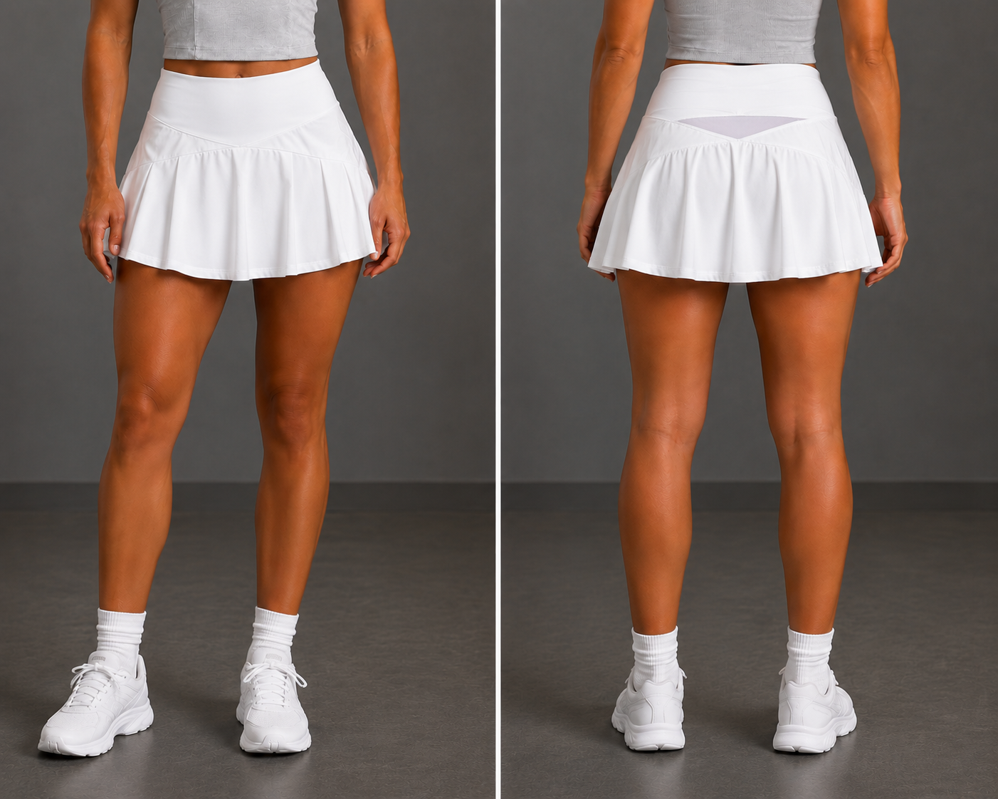 Falda corta deportiva de cintura alta para mujer