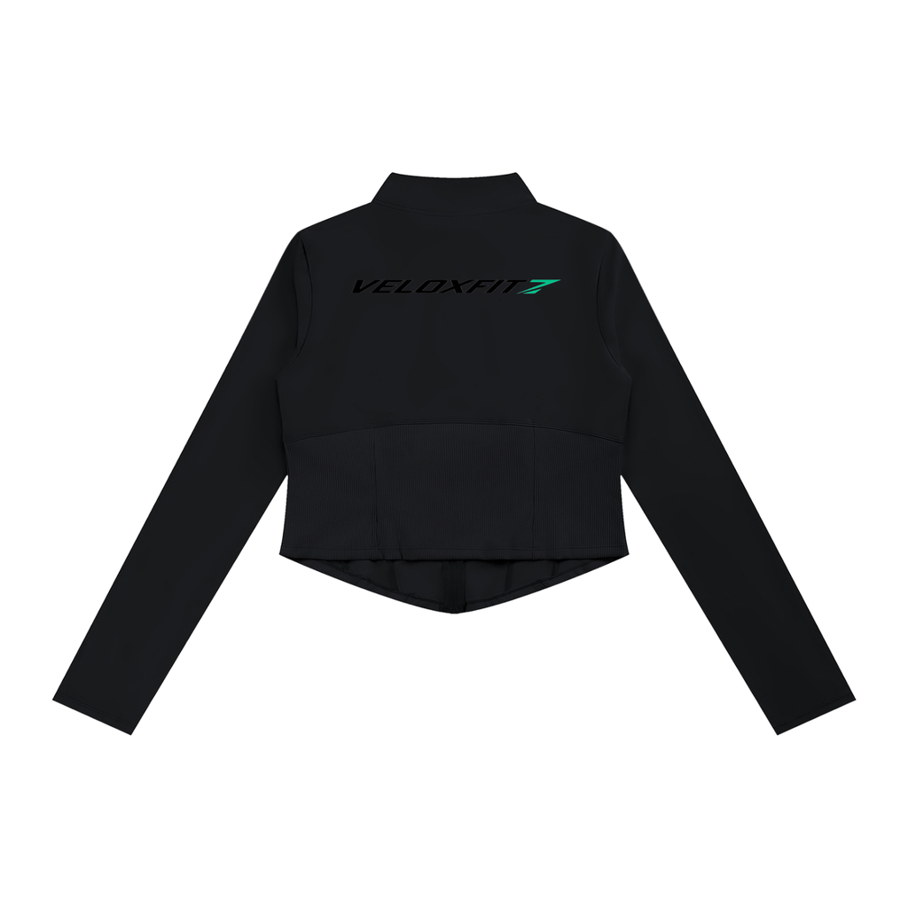 Chaqueta ajustada de mujer con cremallera