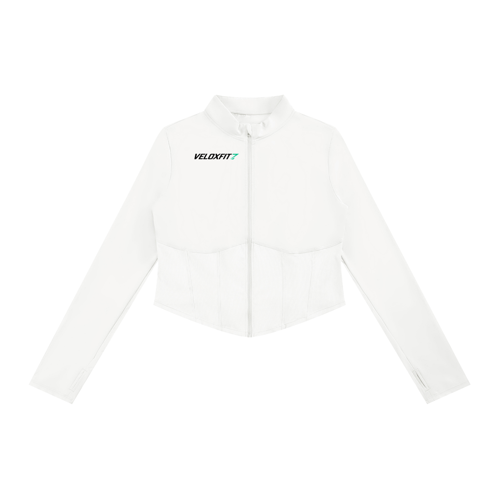 Chaqueta ajustada de mujer con cremallera