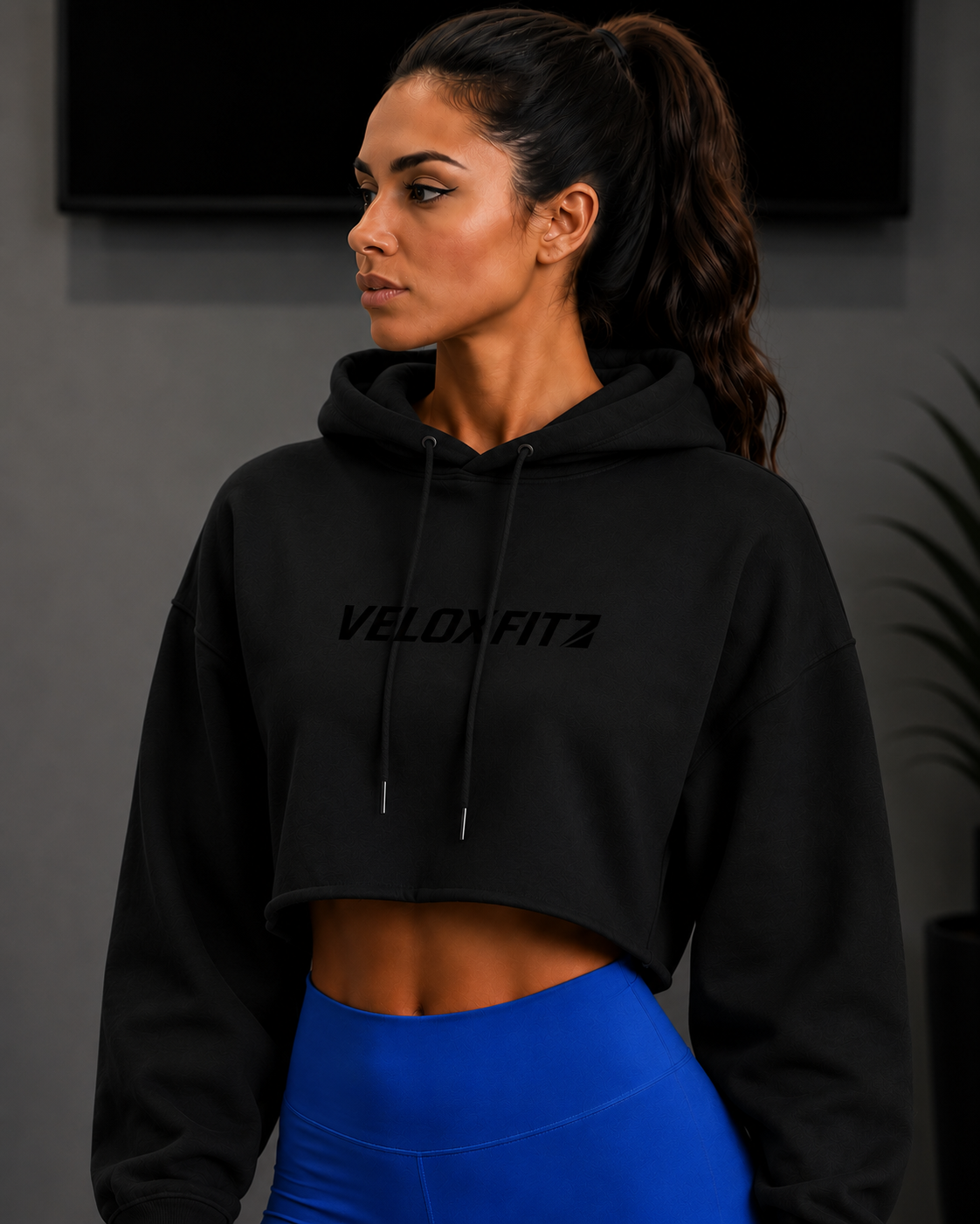 Sudadera con capucha corta oversize