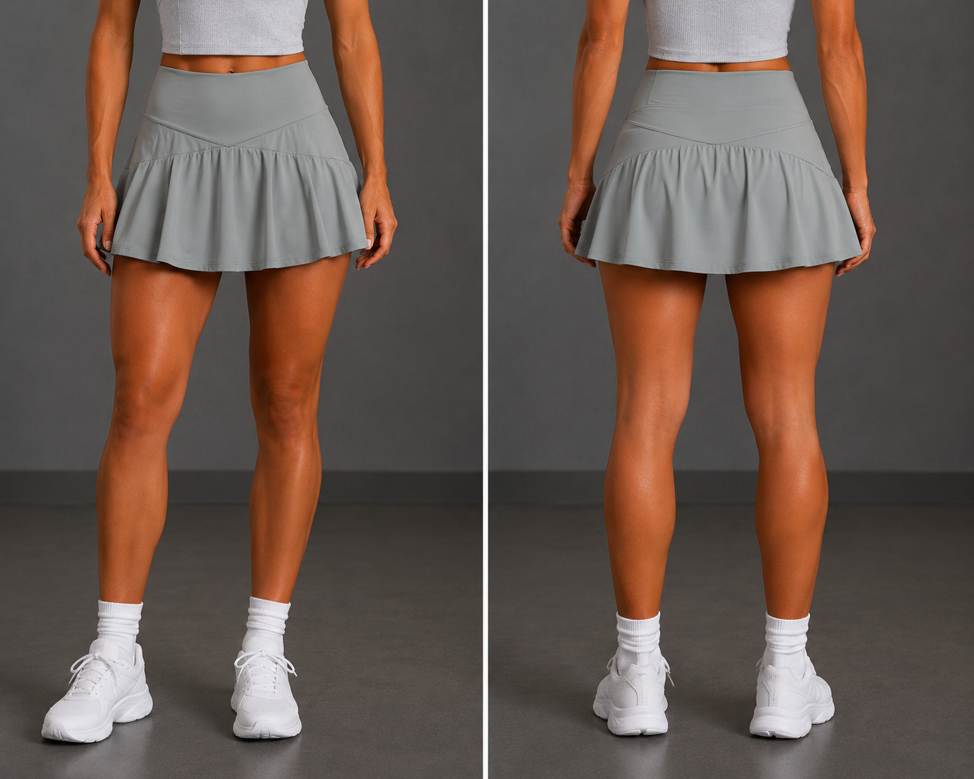 Falda corta deportiva de cintura alta para mujer