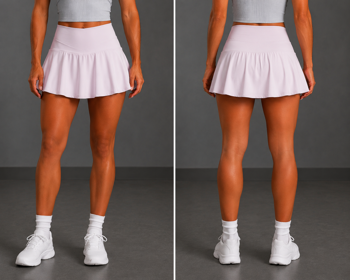Falda corta deportiva de cintura alta para mujer
