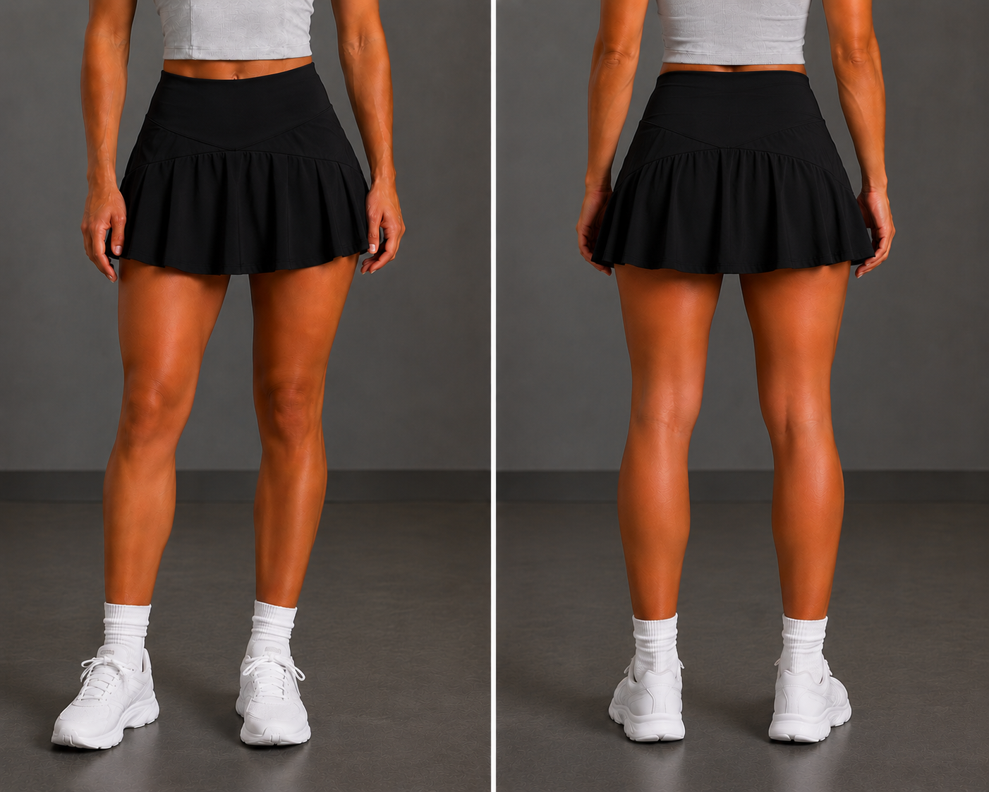 Falda corta deportiva de cintura alta para mujer