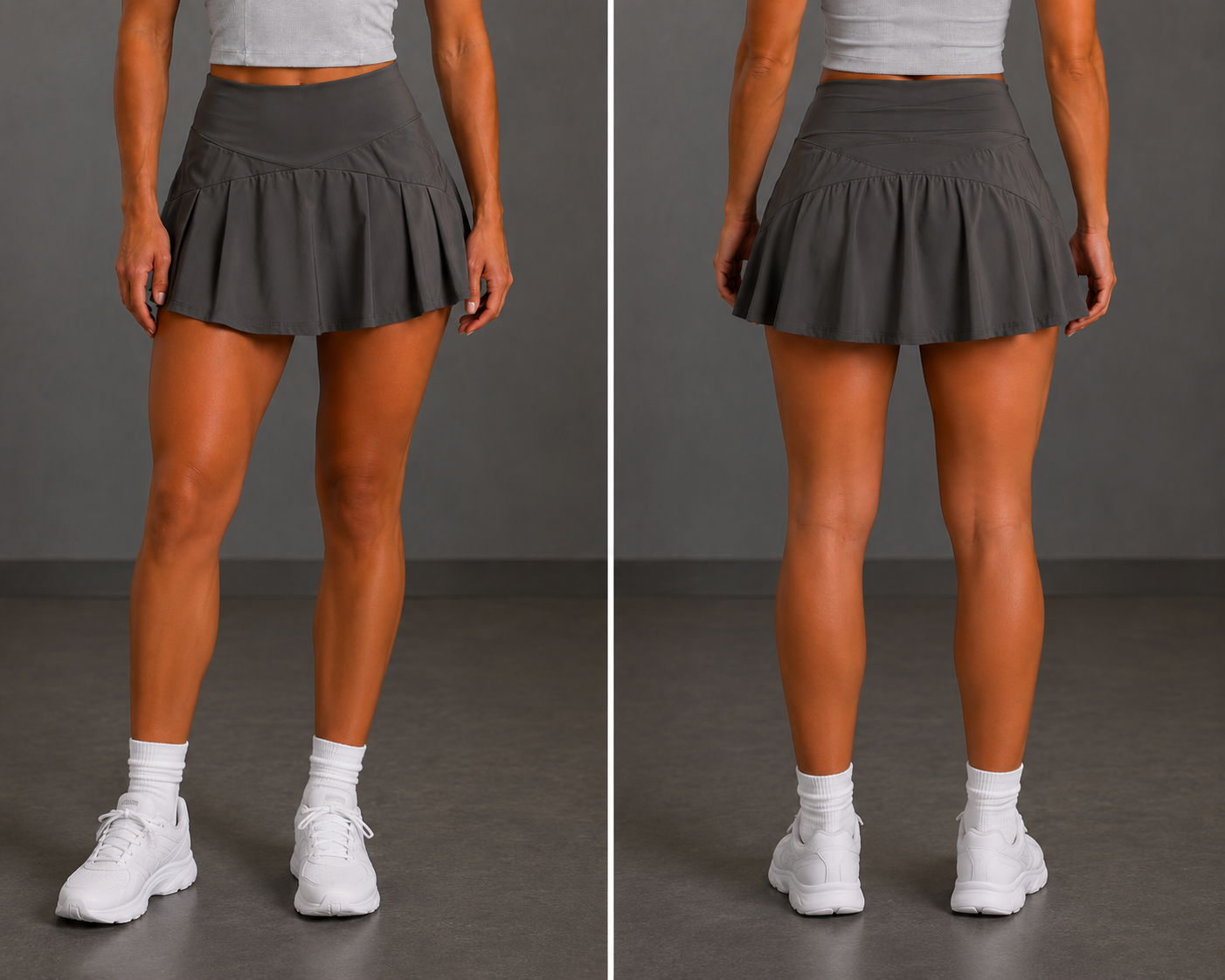 Falda corta deportiva de cintura alta para mujer
