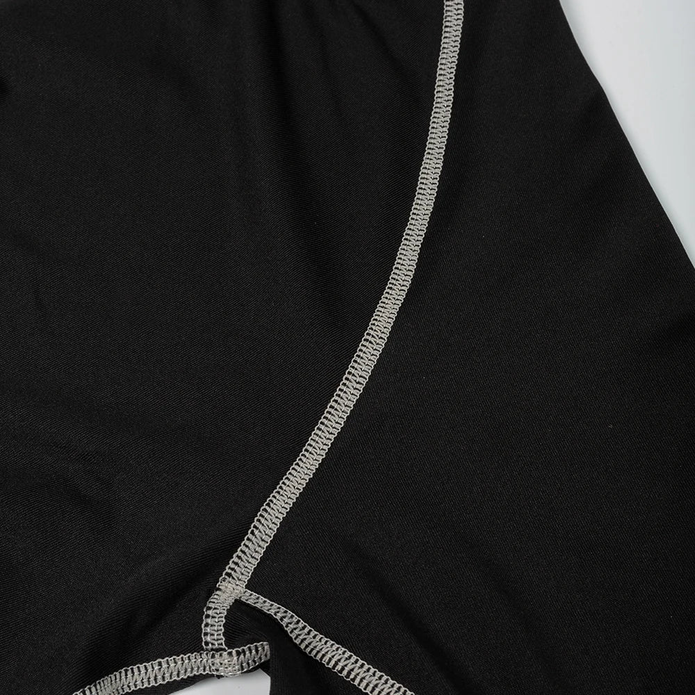 Camisa de compresión de entrenamiento para hombre Camiseta de running de secado rápido Cuello alto Manga larga Rash Guard Gym Base Layer Camiseta interior deportiva
