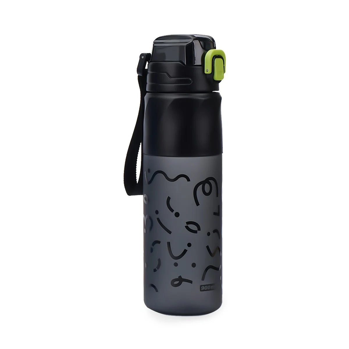 Botella de agua deportiva de plástico de 900 ml, bebida portátil a prueba de fugas