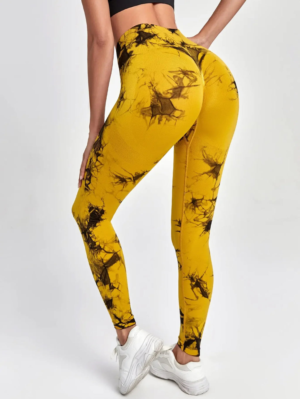 Leggins con estampado tie-dye sin costuras de cintura alta