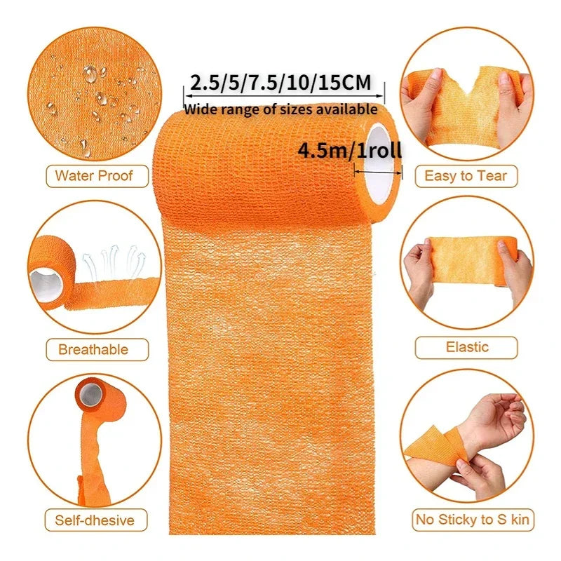 Vendaje elástico deportivo Elastoplasto Cinta autoadhesiva Proteger Muñeca Palma Dedo Brazo Hombro Rodilla Tobillo Mascotas Pierna Tatuaje Seguridad