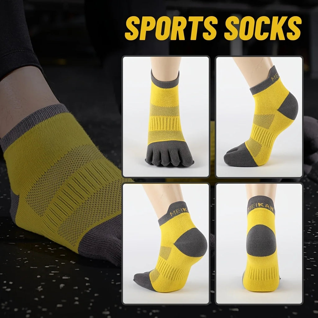 Calcetines deportivos cortos de cinco dedos, transpirables, cómodos, moldeados, unisex