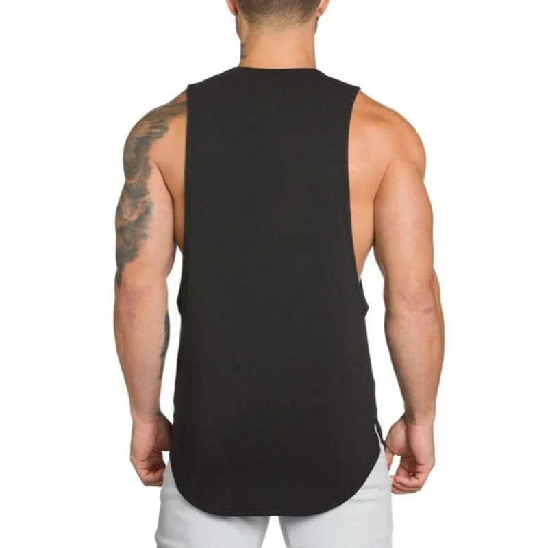 Gimnasio Culturismo Entrenamiento Fitness Camisetas Hombre Casual Deporte Sin mangas Singlets Summer Running Algodón Transpirable Suelto Tank Tops
