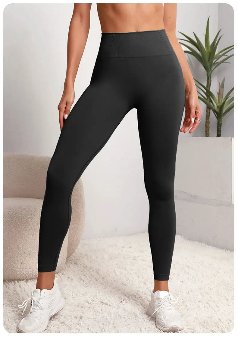 Leggings de cintura alta con levantamiento de glúteos para mujer, pantalones de entrenamiento de control de barriga, suaves, elásticos, cómodos, yoga