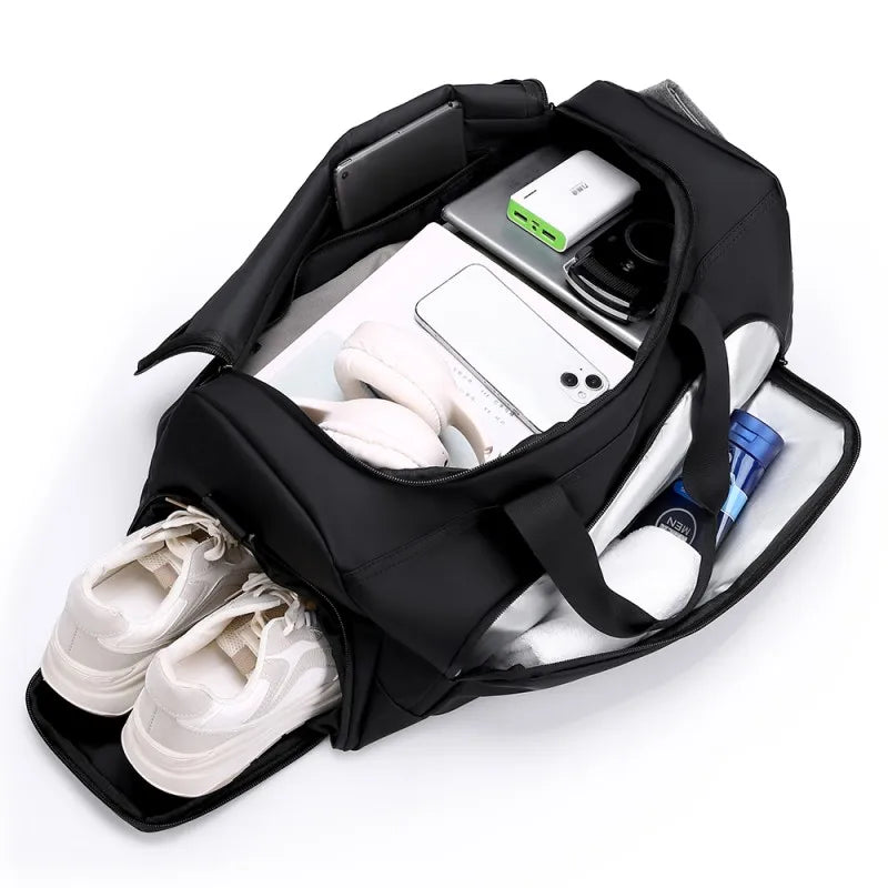 Bolsa de gimnasio deportiva, bolso de gran capacidad, bolsa de viaje portátil, compartimento múltiple con almacenamiento de zapatos, perfecto para vacaciones