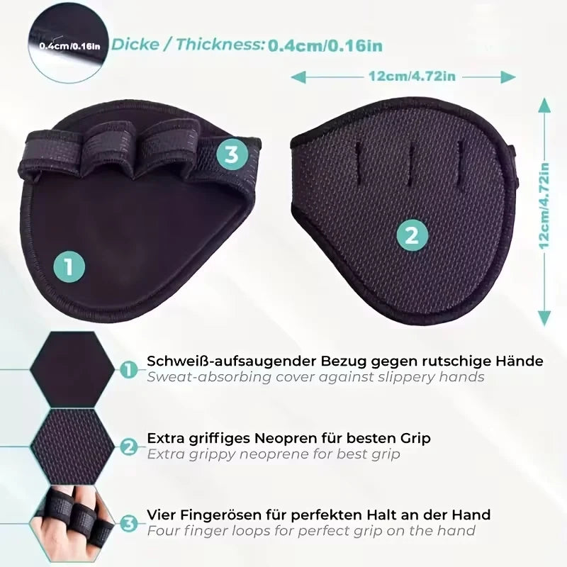 Almohadilla de agarre de elevación Protector de palma Guantes de gimnasio antideslizantes Almohadilla de entrenamiento para levantamiento de pesas Pull Up Entrenamiento Powerlifting