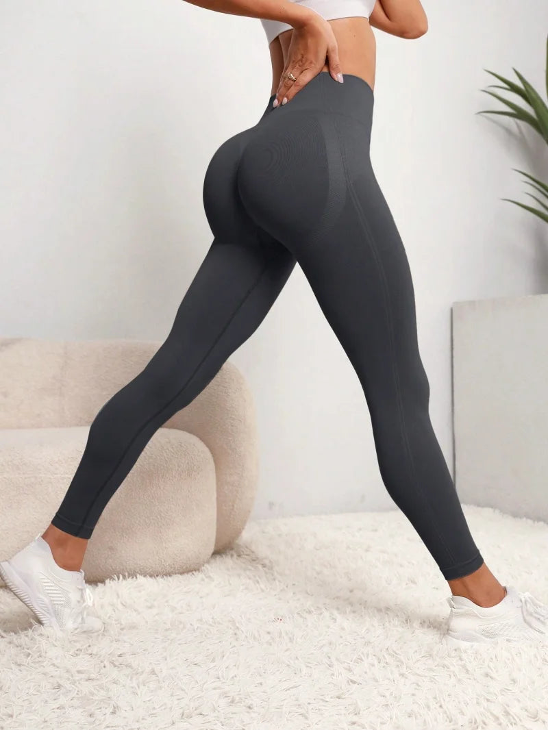 Leggings de cintura alta con levantamiento de glúteos para mujer, pantalones de entrenamiento de control de barriga, suaves, elásticos, cómodos, yoga