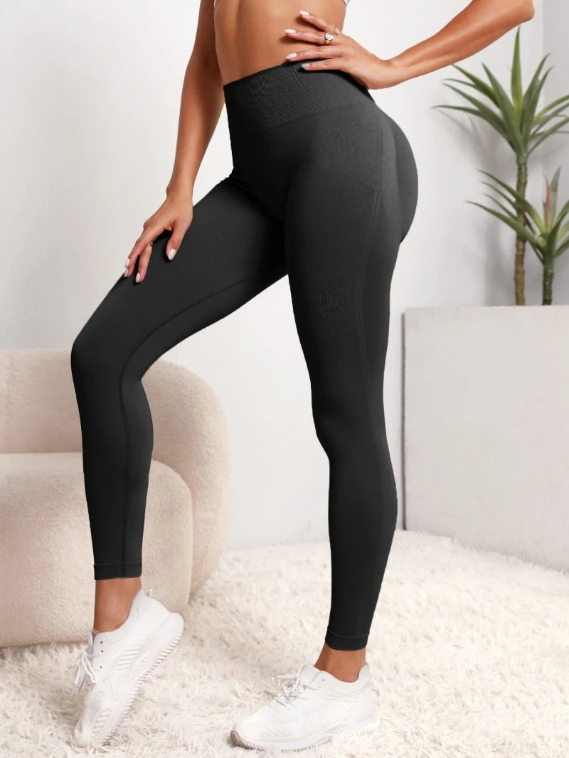 Leggings de cintura alta con levantamiento de glúteos para mujer, pantalones de entrenamiento de control de barriga, suaves, elásticos, cómodos, yoga