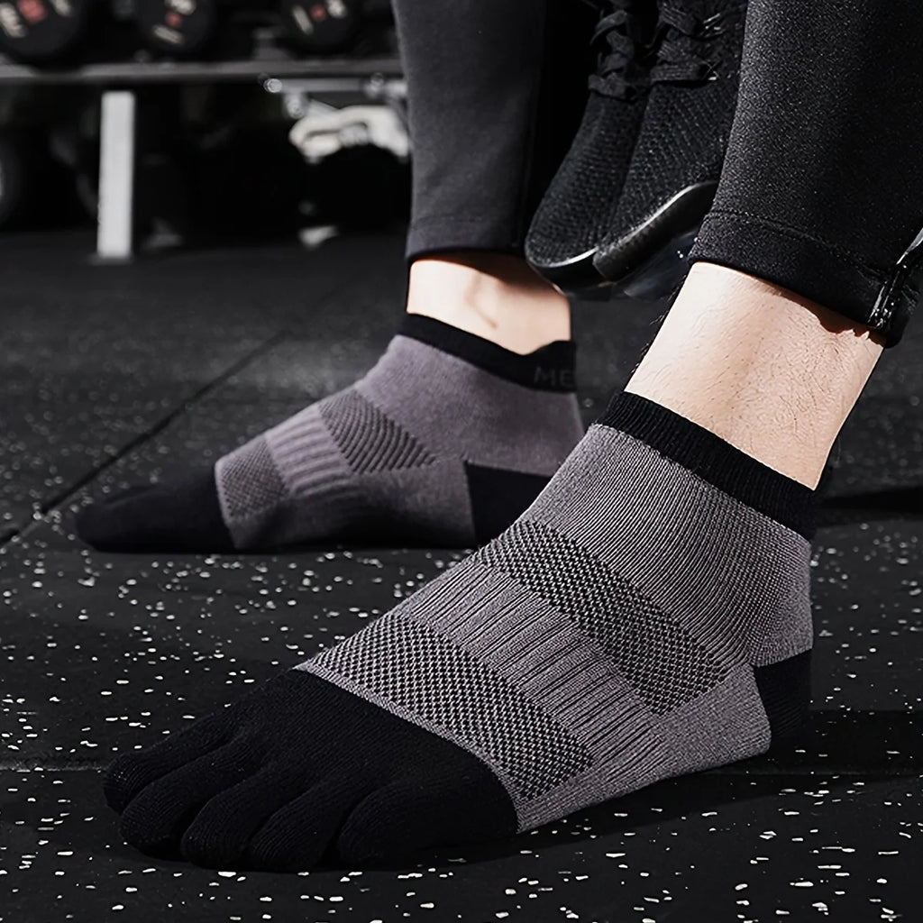 Calcetines deportivos cortos de cinco dedos, transpirables, cómodos, moldeados, unisex