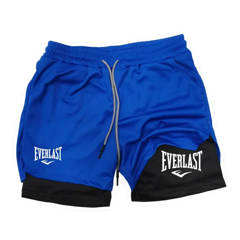 Pantalones cortos para correr para hombre 2 en 1 Pantalones cortos deportivos de doble cubierta