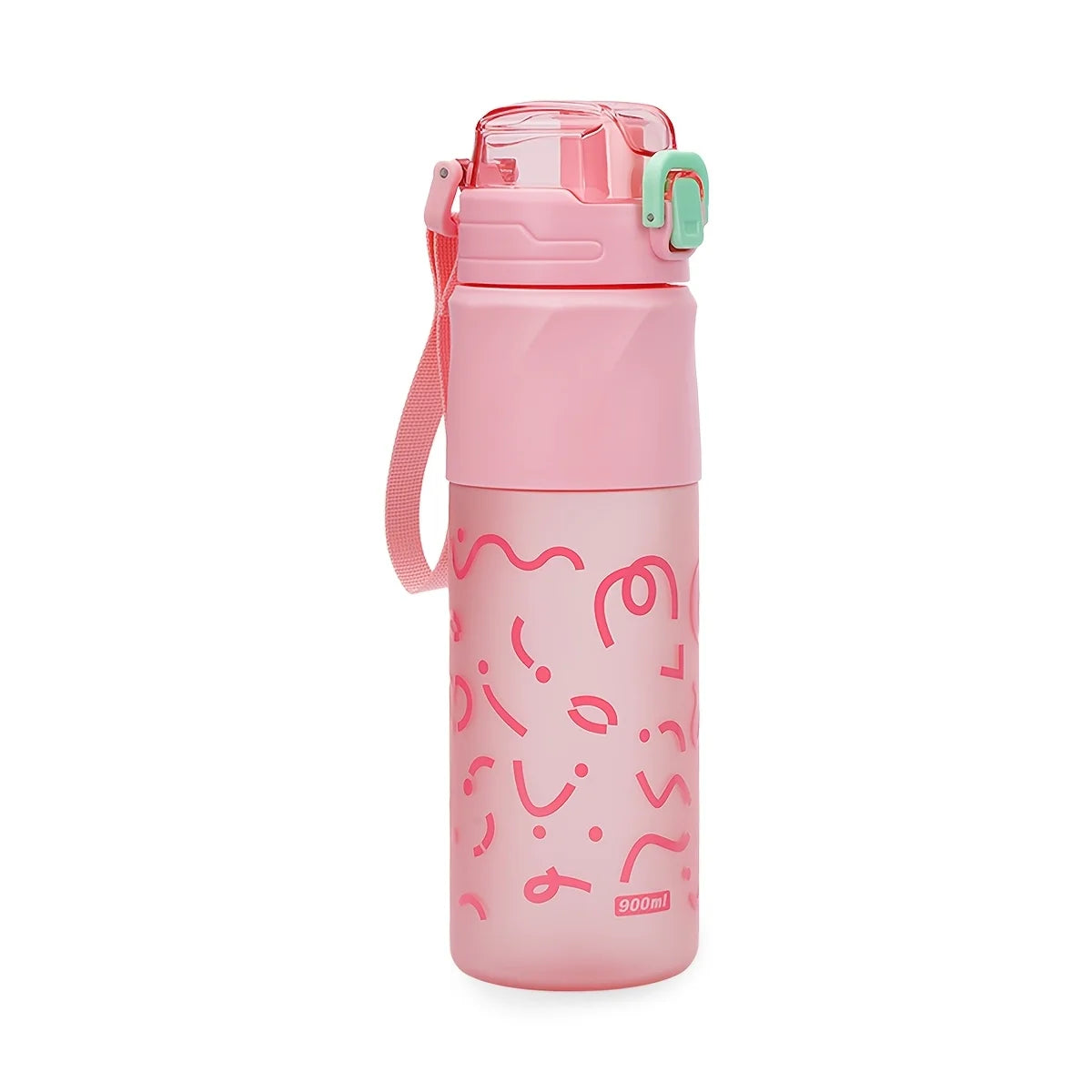 Botella de agua deportiva de plástico de 900 ml, bebida portátil a prueba de fugas