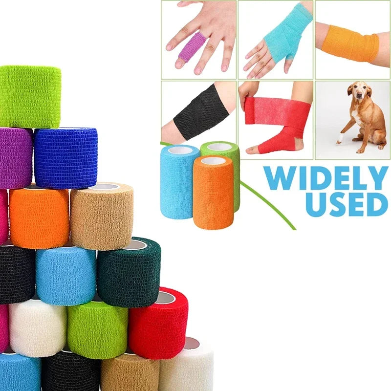 Vendaje elástico deportivo Elastoplasto Cinta autoadhesiva Proteger Muñeca Palma Dedo Brazo Hombro Rodilla Tobillo Mascotas Pierna Tatuaje Seguridad