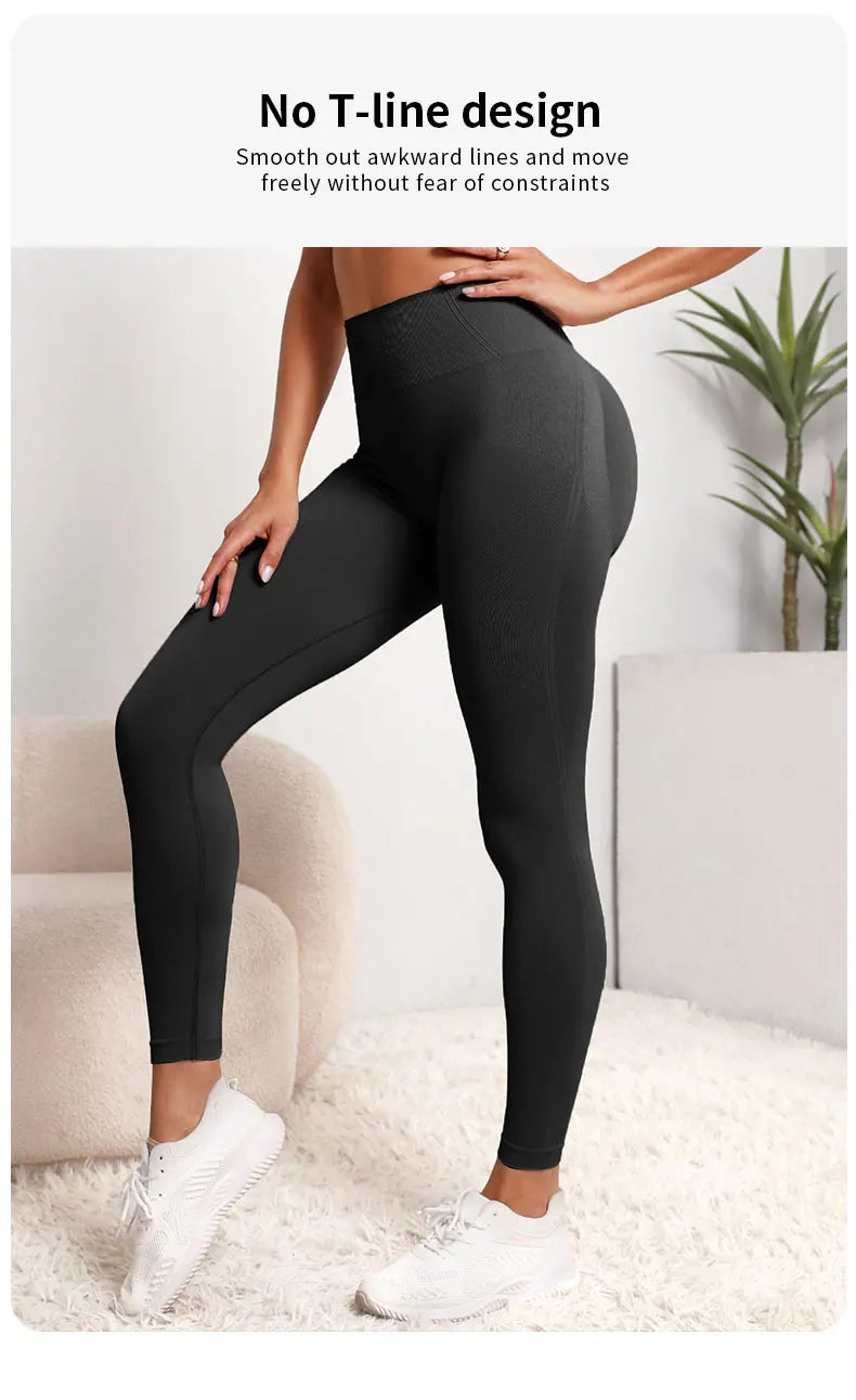 Leggings de cintura alta con levantamiento de glúteos para mujer, pantalones de entrenamiento de control de barriga, suaves, elásticos, cómodos, yoga