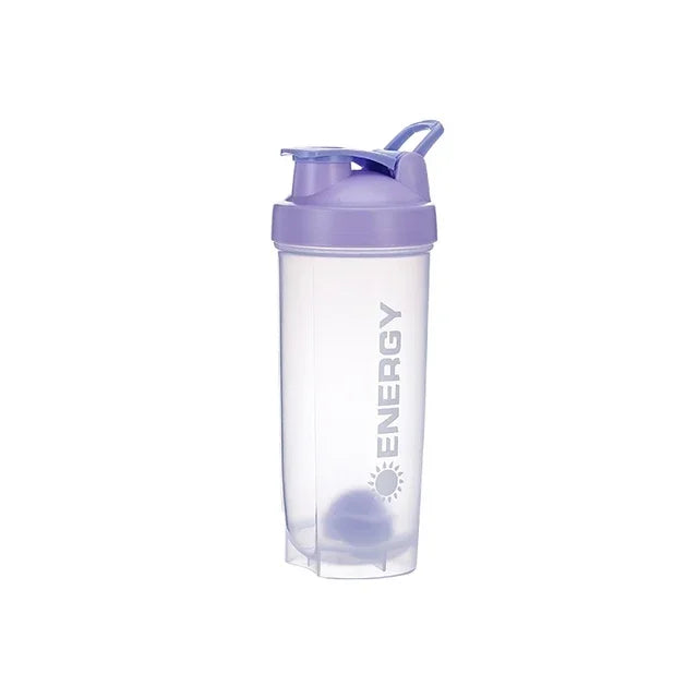 500/700ML Botella de agua deportiva Coctelera de proteínas Viaje al aire libre Taza de jugo portátil con estuche para polvo Tazas de café Botella de bebida a prueba de fugas