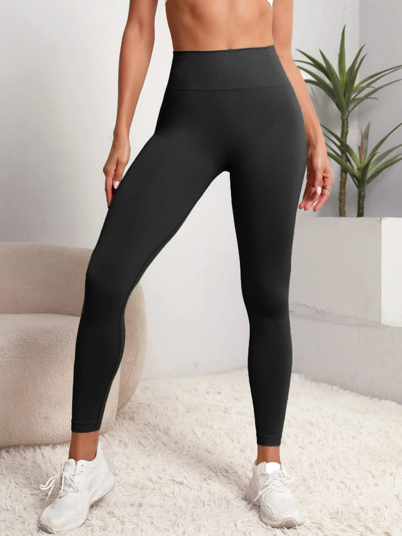 Leggings de cintura alta con levantamiento de glúteos para mujer, pantalones de entrenamiento de control de barriga, suaves, elásticos, cómodos, yoga