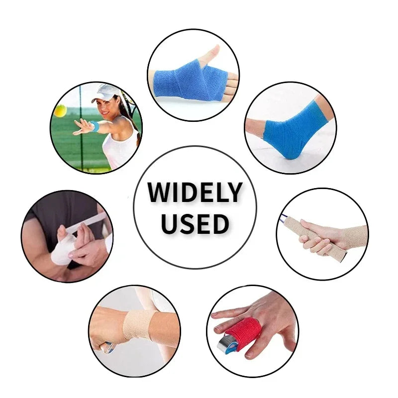 Vendaje elástico deportivo Elastoplasto Cinta autoadhesiva Proteger Muñeca Palma Dedo Brazo Hombro Rodilla Tobillo Mascotas Pierna Tatuaje Seguridad