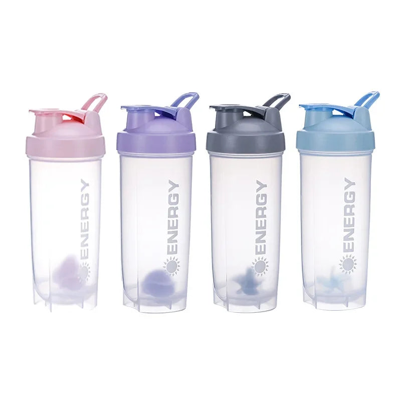 500/700ML Botella de agua deportiva Coctelera de proteínas Viaje al aire libre Taza de jugo portátil con estuche para polvo Tazas de café Botella de bebida a prueba de fugas
