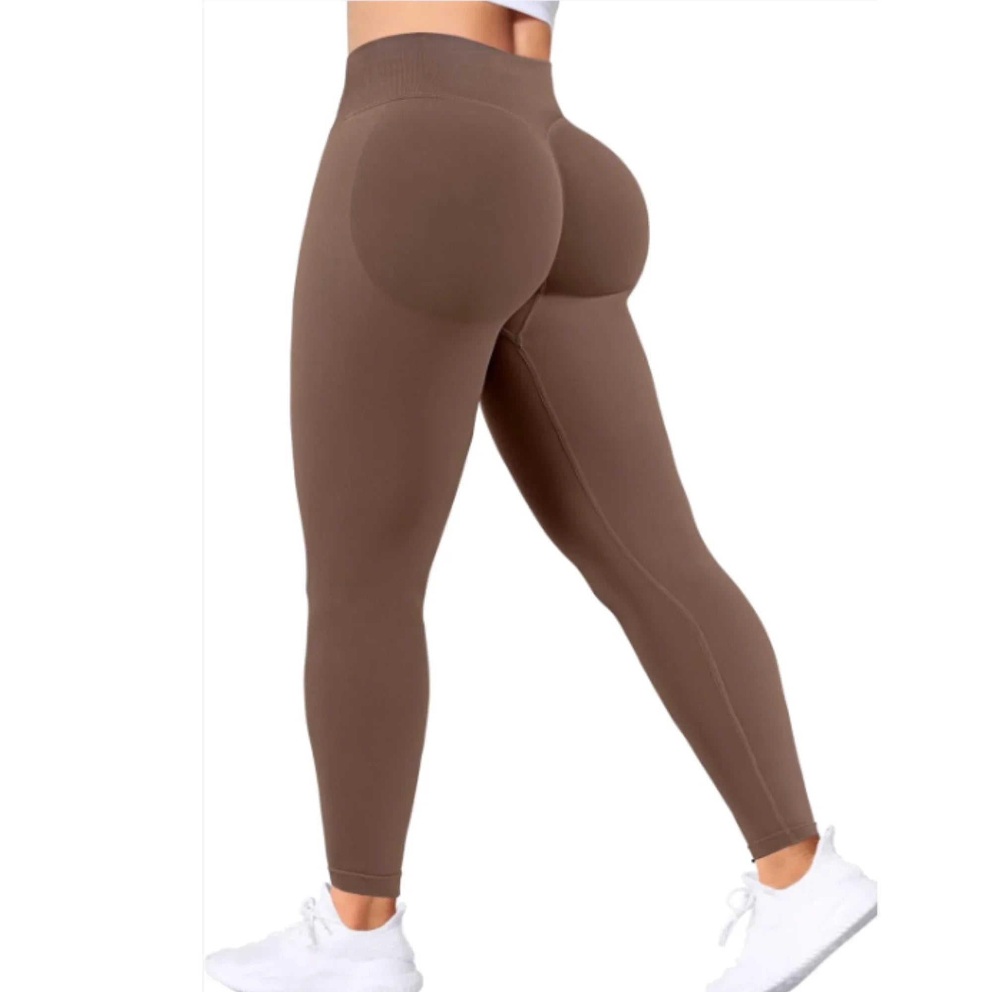 Pantalones de yoga de cintura alta sin costuras para mujer, cintura de tres secciones, pantalones deportivos ajustados de cintura sexy, pantalones deportivos ajustados de alta elasticidad