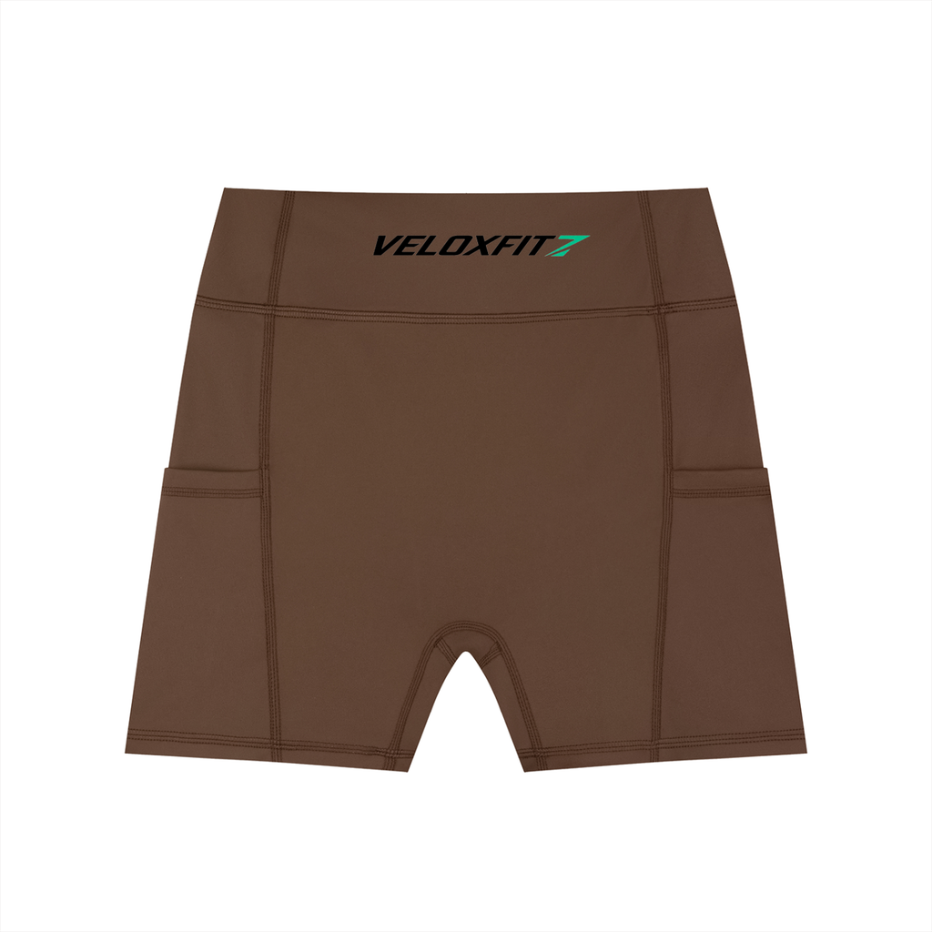 Pantalones cortos de motorista con bolsillos de cintura alta para mujer