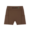 Pantalones cortos de motorista con bolsillos de cintura alta para mujer